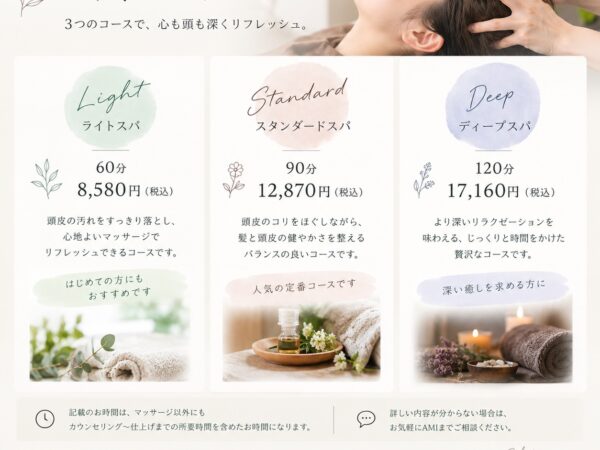 ヘッドスパに関する添付写真